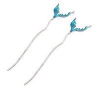 FOMIYES 2pcs Irregular Mermaid Tail Hair Sticks Artistic Alloy Hairpins for Women Travel Friendly Styling Pins Elegant Design for Weddings Parties Everyday Hair Accessories