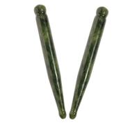 FOMIYES 2pcs Jade Acupuncture Pen Facial Reflexology Tools for Eye Care Deep Tissue Massage Authentic Xiuyan Jade Gua Massage Stick for Relaxation Circulation Enhancement