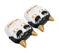 FOMIYES 2pcs Japanese Tengu Samurai Demon Mask for Masquerade Halloween Party Funny Cosplay Prop Punk Face Cover