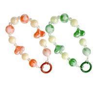 FOMIYES 2pcs Kawaii Love Heart Beaded Phone Lanyard Charm Colorful Wrist Strap for Keys Cell Phone and Handbag Accessories Anti-Lost Pendant for Girls