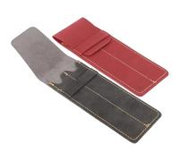 FOMIYES 2pcs Leather Pen Holder Sleeve for Two Pens Simple Style Protecting from Dust and Scratches for Everyday Use