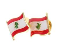 FOMIYES 2pcs Lebanon Flag Lapel Pin Badge Durable Metal Travel Brooch Stylish Accessory for Backpack Scarf Hat and Clothing Unique Souvenir Representing Lebanese Pride