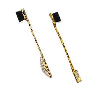 FOMIYES 2pcs Leopard Prints Eyebrow Brush Hair Comb Double-ended Combs Brow Shaping Brush Use