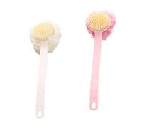 FOMIYES 2pcs Long Handle Bath Scrubber for Back Cleaning Shower Body Scrubbing Thick Material with Hanging Design Easy Grip and Water Drainage Suitable for Adults Bathing and Exfoliating
