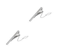 FOMIYES 2pcs Men's Metal Tie Clip Silver Necktie Bar Clasp Simple Elegant Business Tie Clamp for Formal and Casual Wear Prevents Swinging Ensures Neat Appearance