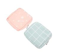 FOMIYES 2pcs Menstrual Pad Storage Bag Stylish Sanitary Napkin Pouch Portable and Lipstick Organizer for School Travel and Daily Use Leaf Checkered