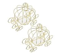 FOMIYES 2Pcs Metal Pumpkin Cart Candy Boxes Decorative Wedding Party Storage for Chocolates Small Gifts Baked Goods and Accessories Gift Packaging