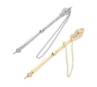 FOMIYES 2pcs Metal Torah Book Pointer with Chain Jewish Bible Reading Tool for Bar Mitzvah and Religious Study Elegant Crown Head Design for Precise Scripture Reading