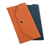 FOMIYES 2pcs Mini Cash Envelope Wallet PU Leather Budget Organizer Pouch with Secure Closure Lightweight Reusable Money Holder for Financial Planning Travel and Daily Use in Brown Green