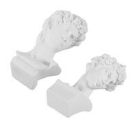FOMIYES 2pcs Mini Resin David Bust Statue Figurine Nordic Style Sketch Plaster Sculpture Desktop Ornament Home Decor Accent for Living Room and Office