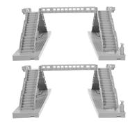 FOMIYES 2Pcs Miniatures Bridge Pedestrian Footbridge Model Grey for Railway Layout Railway Scenery Decoration Architectural Model Train Tracks Bridge Diorama Accessories