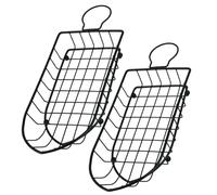 FOMIYES 2pcs Multi-function Oval Bread and Fry Basket Set, Metal Portable Food Baskets for Kitchen and Restaurant Serving French Fries and Snacks