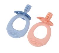 FOMIYES 2pcs Multifunctional Silicone Toothbrush with Rotating Brush Gentle Silicone Bristles for Oral Care Gum Cleaning