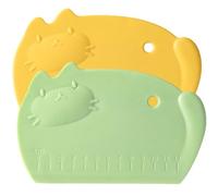 FOMIYES 2pcs Multipurpose Dough Scraper Silicone with Accurate Scale and Cartoon Cat Shape Practical Dough Pastry Scraper for Baking and Decorating Random Color