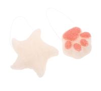 FOMIYES 2pcs Natural Bath Sponge Cute Sea Star Cat Paw Shapes for Newborns Absorbent Pad for Shower Bathing Accessories