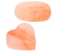 FOMIYES 2Pcs Natural Mineral Salt Soaps Set - Heart Oval Shape Handcrafted Exfoliating Bath Bars with Himalayan Rock Salt for Women’S Body Massage and Facial Care