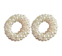 FOMIYES 2pcs Pearl Bead Hair Bands Elastic Hair Ties for Women Ponytail Holders for Weddings Parties