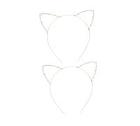 FOMIYES 2pcs Pearl Cat Ears Hair Hoop for Women and Cute Cartoon Style Headband Elegant Animal Hairband for Halloween Cosplay Party and Daily Wear Accessory