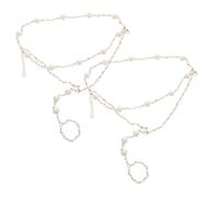 FOMIYES 2pcs Pearl Foot Bracelet: Anklet For Women Barefoot Sandals With Tassel Comfortable Summer Jewelry For Vacation Outdoor Activities
