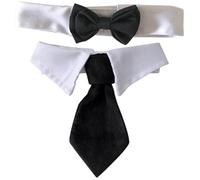 FOMIYES 2pcs Pet Bow Tie Collar for Cats and Dogs, Polyester Material, Cozy and Breathable, Chic Style for Daily Wear and Christmas Party Accessories