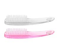FOMIYES 2pcs Plastic Handle Grip Nail Brush Fingernail Scrubber for Cleaning under Nails Manicure Pedicure Dust Removal Small Size and Pink