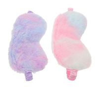 FOMIYES 2pcs Plush Bunny Sleep Mask for Soft Faux Silk Eye Cover with Maximum Light Blocking Comfortable Travel for Boys Teens Cute Cartoon Style Blue