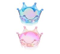 FOMIYES 2Pcs Portable Crown Shaped Hair Brush for Detangling Comb with Flexible Bristles for Thin to Thick Curly Hair Travel Glitter Brush for Boys Random Color