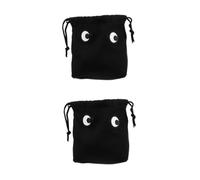 FOMIYES 2pcs Portable Drawstring Makeup Bag with Cute Big Eyes Design Spacious Cosmetic Organizer Pouch for Women Quick Access Travel Skincare and Daily Use Storage