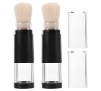 FOMIYES 2pcs Push-type Bottle Brush Refillable Powder Brush Foundation for Loose Powder Blush Setting Travel Makeup