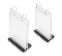 FOMIYES 2pcs Pvc Flip Menu Holder Stand with Detachable Structure and Reinforced Base, Smooth Surface Table Display Stand for Restaurant Tables, Reducing Waste and Rapid Page Turning