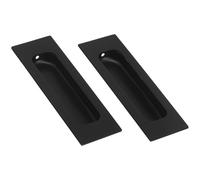 FOMIYES 2pcs Recessed Cabinet Door Handles Black Pocket Finger Pulls 120x40mm Flush Invisible Grip for Sliding Doors and Bathroom Cabinets