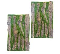 FOMIYES 2pcs Reptile Aquarium Background Board Simulated Bark Decor with High Simulation and Natural Effect, Textured Habitat Backdrop for Room Wall and Tank Scene Decor