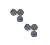 FOMIYES 2pcs Retro Three Circle Punk Sunglasses for Adults Vintage Eyewear for Cosplay Stage Performance Street Photography Party Accessories with Black Grey Lenses