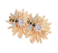 FOMIYES 2pcs Rhinestone Bee Brooch Pins for Women Elegant Daisy Flower Lapel Pins with Secure Safety Clasp Versatile Accessories for Coats Dresses Scarves and Suits for Weddings and Casual