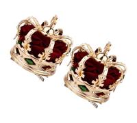 FOMIYES 2pcs Royal Medieval Crown Hair Clips for Girls Rhinestone Girls Crown Hair Accessories Birthday Party Headdress Adjustable Size Hairpins