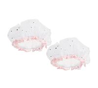 FOMIYES 2pcs Satin Shower Caps with Elastic Band for Women Durable Lightweight Bathing Bonnet for Hair Protection Reusable Spa Cover for Makeup and Face Cleaning