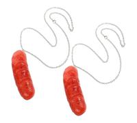 FOMIYES 2pcs Sausage Necklace Funny Couples Jewelry Realistic Hot Dog Pendant Charm for Movie Night Accessories and Valentine Day