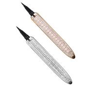 FOMIYES 2Pcs Self Adhesive Eye Lining Pens Quick Dry Ultra Fine Tip Eyeliners for Makeup Sweat Cosmetic Pens in Pearl Rose Gold and Full Rhinestone Silver