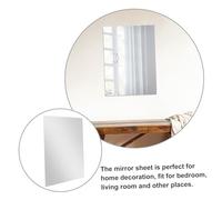 FOMIYES 2pcs Self-adhesive Wall Mirror Tiles Acrylic Stick Mirrors for Bedroom Bathroom Gym Vanity Decor Easy Install Flexible Reflection Panels