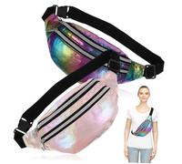 FOMIYES 2Pcs Shiny Fashion Waist Packs for Women Lightweight Cross Body Bags with Portable Belt Fanny Packs for Travel Parties Outdoor Activities Color Changing Chest Purses
