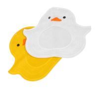FOMIYES 2pcs Silicone Foot Scrubber Mat with Non-Slip Suction Cups for Shower Washable Foot Massage Pad for Exfoliation and Relaxation Yellow for Men Women