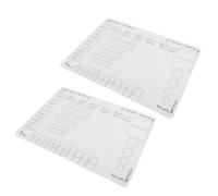 FOMIYES 2Pcs Silicone Nail Art Practice Mat 40X30Cm White Palette Pad with Printed Frame, Nail Tech Table Mat for Manicure Workspace and Photo Background