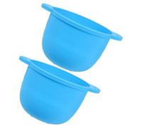 FOMIYES 2pcs Silicone Wax Melt Liner Bowls 300ml Hair Removal Wax Warmer Pot Replacement for Home Waxing Machine, Reusable Blue Silicone Bowls for Beauty and Waxing Supplies