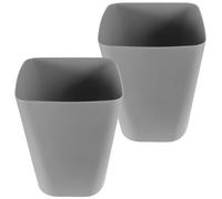 FOMIYES 2pcs Small Gray Square Trash Bins for Home and Office, Plastic Wastebaskets with Open Top Design, Compact Garbage Cans Suitable for Bathroom, Bedroom, Kitchen, and Living Room Use