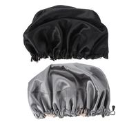 FOMIYES 2pcs Solid Makeup Hair Cap Satin Sleep Hat Elastic Satin Edge Suitable for Hair Types