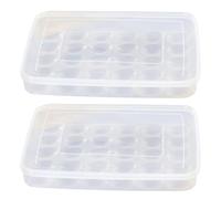 FOMIYES 2Pcs Stackable 30-Compartment Refrigerator Egg Storage Box with Lid, Large Capacity Non-Slip Fridge and Freezer Egg Organizer for Kitchen and Travel