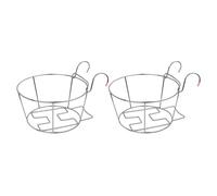 FOMIYES 2pcs Stainless Steel Balcony Hanging Flowerpot Holders, Metal Plant Pot Storage Racks for Outdoor Railing, Sturdy Hanging Flowerpot Hangers for Garden and Patio