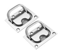 FOMIYES 2Pcs Stainless Steel Flush Pull Ring Handle for Boat Floor and Hatch Locker with Heavy Duty Screws