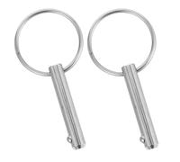FOMIYES 2Pcs Stainless Steel Marine Safety Spring Locking Cotter Pins 76Mm X 6.3Mm for Boat Trailer Axle Stop, Quick Release Bimini Top Canopy Hardware, Heavy Duty Rigging Accessories