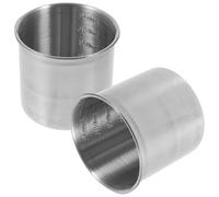 FOMIYES 2Pcs Stainless Steel Measuring Cups 250Ml Metal Kitchen Tool with Graduated Scale for Rice Cooking and Baking